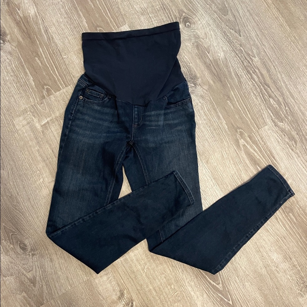 Maternity Dark Denim Jeans A Pea in the Pod